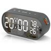 Lunvera Sveglia digitale, sveglia con grande schermo a LED touch, 2 allarme 12/24H, funzione snooze/luminosità regolabile, monitoraggio dell'umidità e temperatura per mattina notte, batterie o porta
