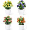 HuangXinyu 4 Pz Vaso di Fiori Finti Plastica,Piante Artificiali da Interno Esterno