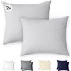 Ôhm Federe 60x60 cm Set da 2 100% Cotone Jersey Grigio | Adatte a cuscini standard, guanciali e cuscini decorativi; delicate sulla pelle sensibile e pronte da regalare in set da 2.