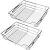 Daromigo 2x Cassetto Telescopico Cestello Estraibile 60cm per i Mobili da Cucina, con Guide Scorrevoli, Cassetti Telescopici Metallo Cromato, Cestelli da Cucina Estraibile