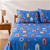 Bassetti Completo Lenzuola Matrimoniale in 100% Cotone Art. Cabana Blu