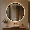 S'AFIELINA Specchio Bagno con Luce Ø60 cm Cornice Nera Antiappannamento | Specchio Retroilluminato Bagno LED, 3 Temperature di Colore, Dimmerabile, Touch, Orologio, Temperatura, Funzione Memoria