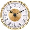 FRTmvg Inserto per orologio al quarzo da 7,9 cm con numeri romani, movimento rotondo mini orologio da 80 mm, adatto a fori da 75 mm, meccanismo silenzioso, oro