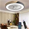 Wildcat Ventilatore da soffitto in legno illuminazione a LED, plafoniera a ventola invisibile dimmerabile con telecomando, lampada a ventola silenziosa con timer, plafoniera per soggiorno