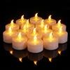 CNMTCCO 24 candeline da tè, candele a batteria senza fiamma LED, candeline da tè luminose e tremolanti, batteria extra lunga con oltre 200 ore di autonomia per Natale (24 tonalità di giallo caldo)