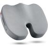 inaepeak Cuscino Sedile Memory Foam, Design Ergonomico Vuoto, 100% Schiuma Viscoelastica Extra Spesso (46x40x8,5 cm), Fodera in Rete Lavabile, per Sedia Ufficio e Auto, Grigio