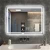 S'bagno Specchio da bagno a LED con orologio e stazione meteo, 80 x 60 cm, specchio da bagno con luce, dimmerabile, 3000 K-6500 K, specchio da parete anti-appannamento e funzione di memoria, IP44, CRI