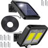 Retoo Luci solari per esterni con sensore di movimento, 108 LED, modello migliorato, lampada solare da giardino, luci solari per esterni, ideale per patio, portico, garage, porta d'ingresso