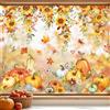 Tanlaby Adesivi per Finestra Autunnali Girasole Zucca Decalcomanie per Finestre del Ringraziamento Vite Fiorita Autunno Foglie Di Acero Vetrofanie Non Adesiva Anti-Collisione Finestra Vetri Porte