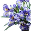 Rikyo 91.4 cm, 3 fiori artificiali in seta con fiori di iris, bouquet di fiori finti per feste a casa e matrimoni, centrotavola per tavolo da pranzo (blu)