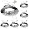 ledscom.de 6x cornice da incasso a soffitto FERE, rotonda, cromo lucido (LED/alogeni/MR16/50mm) incl. presa GU5.3