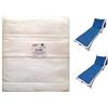Seamar Telo Mare per Lettino in Spugna di Cotone 70X220 con Tasche Posteriori Vari Colori (Bianco)