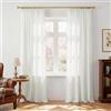 PONY DANCE Tende Bianche Soggiorno Effetto Lino Semitrasparenti | per Camera da Letto, con Fettuccia, per Interni, per Salotto Moderne, Filtraggio Luce, 2 Pezzi L 140 x A 245 CM, Bianco