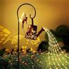 Asslye Annaffiatoio Giardino Solare da Esterno con Farfalla, Luci Solari da Giardino 36LED IP65 Impermeabile, Decorazioni Giardino per Esterno per Cortile, Terrazzo, Paesaggio, Patio (Fata)