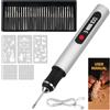 DUSEKI Penna per incisione elettrica senza fili con 30 punte, 5 stencil per | Mini strumento per incisione, regolatore a 3 marce, fino a 20.000 giri/min, indicatore LED, ricaricabile tramite USB