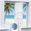 TOYTOPIE Guarnizione Finestra Condizionatore 500 cm, Kit Finestra Condizionatore Portatile per Finestra a Battente, Lucernario e Vasistas, per 1 o 2 Tubi, Autoadesiva, Impermeabile, Senza Forare