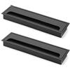 QWORK® Set di 2 Passacavi scrivania per tavolo da ufficio e scrivania computer, Alluminio nero anodizzato, 80 * 280 mm