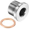PATIKIL 1/2 BSP Tappo Per Tubo, 304 Acciaio Inossidabile Testa Esagonale Interna Adattatore Connettore Con Rame Guarnizione Per Tenuta Olio Gas Acqua