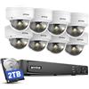 ANNKE Kit Videosorveglianza 12MP, 8 x Telecamere Esterno PoE da 12MP con Audio, 16CH NVR con disco rigido da 2TB, Rilevamento Intelligente di Uomo/Veicolo, Visione Notturna a Colori con Faretti