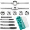 QWORK® 12-pezzi Set di maschi filettatori e filiere metriche - M6-M12 - per tagliare nuovi fili e riparare fili danneggiati