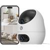Beans View 3K+3K (5MP+5MP) Telecamera per interni a Doppio Obiettivo, Sicurezza a 360°, Supporto Scheda SD da 512 GB, 2.4GHz, Compatibile con Alexa, Chiamata Bidirezionale, Rilevamento di Persone D220