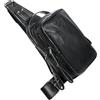 MAJORMENCH Borsa da Petto Uomo Casual Cinghia Ampia in PU Nero | Leggera e Comoda, Uso Mani Libere, per Vacanze e Attività All'aperto, per Occhiali e Documento