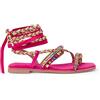 Alma en Pena Sandali da donna Piatta di Ante. V22465 Suede Fuxia, Rosa, 38 EU