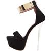 Vosswear Sandali Plateau Tacco Spillo Donna, cavigliera Metallica, Tacco 16cm