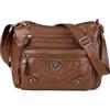 GLITZALL Borsa a tracolla da donna in finta pelle, piccola borsa multi tasca con tracolla regolabile, tasche con zip, borsa da viaggio per tutti i giorni da donna