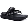 KuaiLu Flip Flops Ortotiche Da Donna Atletico Spessore Cuscino Yoga Mat Comode Sandali Piedi Con Plantar Fasciitis Supporto Per l'arco Estive All'aperto Regolabile Slip On Slides, Nero EU40