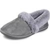 Skechers Cozy Campfire Team Toasty, Pantofole Donna, Charcoal Microfiber Suede Faux Fur Line, 36 EU
