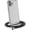 MyGadget Cover per iPhone 11 Pro Max - Custodia con Corda - Case con Cordino Trasparente Antiurto con Laccio | Tracolla - Practical Stylish - Nero
