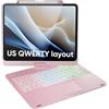 doqo Custodia Tastiera iPad Air 13 & Pro 13/12,9,Trackpad,Rotazione 360° | Digitazione tipo laptop, Retroilluminata, per iPad Air 13 M4/M3/M2, Pro 13 M5/M4 & Pro 12,9 6ª-3ª Gen, Supporto Penna