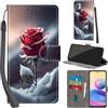 Haninsuze Cover per Xiaomi Redmi Note 10 5G, Rose | Pelle PU Portafoglio, Porta Carte, Magnetica, Libro, Antiurto Custodia