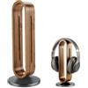Hahorpa Porta Cuffie da Scrivania in Legno Massello e Alluminio, Base Antiscivolo, Portacuffie Stabile e Universale, Compatibile con AirPods Max, Bose, Sony, Ideale come Accessorio Deco