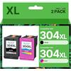 HALLOLUX Cartucce d'inchiostro 304XL nero e colore Combo Pack compatibile per HP 304 cartucce d'inchiostro per HP Envy 5010 5020 5032 5030 5000 DeskJet 3760 3762 2600 2620 2630 2633 3720 3750 AMP 1000 120
