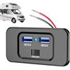Generico Socket USB 12V - Caricatore auto da 72 W, Plug Compact USB | RV Powers Porta, connettore USBS portatile, interfaccia USBS affidabile, unità di carica rapida, adattatore di montaggio universale adatto
