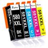 SavFinto PGI-580XXL CLI-581XXL Cartucce di Ricambio per Canon 580 581 Cartucce d'inchiostro Compatibili con Canon Pixma TR8550 TS705 TR7550 TS6150 TS6151 TS6250 TS9550 TS6350 TS9551C