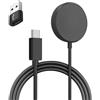 Haefan Caricabatterie magnetico senza fili per Samsung Galaxy Watch 8/7/Ultra/6/5/4/3/Active 2/FE, stazione di ricarica rapida con cavo USB-C e adattatore USB-A