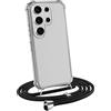 MyGadget Cover per Samsung Galaxy S24 Ultra - Custodia con Corda - Case Trasparente Antiurto con Laccio | Tracolla - Practical Stylish - Nero