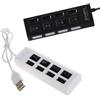 TrAdE Shop Traesio Ciabatta USB MULTIPRESA HUB con 4 Porte USB 2.0 Nera O Bianca E LED Blu