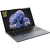 Amita Notebook 15,6 FHD Grigio, Processore N95 (fino a 3.4 GHz), 16GB RAM DDR4, 1T SSD NVMe, Tastiera retroilluminata, Touchpad intelligente, Webcam con interruttore privacy (N95V 16+1TB)