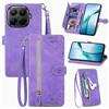 Fertuo Cover per Xiaomi 17T Pro, Custodia a Libro in Pelle PU Flip Case con Porta Carte, Chiusura Magnetica e Cinturino [Disegni di Fiori] Portafoglio Interno Silicone Antiurto, Viola