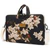 DACHEE - Borsa a tracolla per laptop da 14-15,6 pollici, borsa impermeabile, peonia nera (Black Peony)