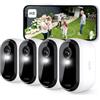 Arlo Essential HD Telecamera WiFi Esterno Senza Fili, Telecamera WiFi Interno, Sirena Allarme Casa, Sensore Di Movimento, Visione Notturna A Colori, Prova Inclusa Arlo Secure, 4 Telecamere, Bianche
