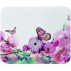Yeuss Tappetino Per Mouse Rettangolare Antiscivolo Petalo Mouse Pad, Fiore Rosa Di Una Ciliegia Orientale E Tappetini Per Mouse Farfalla Gioco, Rosa Bianco, 200mm X 240mm