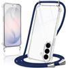 Kilbnom Cover per Samsung Galaxy S26 5G con Cordino, Trasparente Custodia con Laccio Tracolla Cellulare Girocollo Collana Corda Catena Cinghia, Ultra Morbido Silicone TPU Antiurto Case, Blu scuro