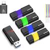 AreTop Chiavetta USB 3.0 32 GB 5 pezzi Flash Drive High Speed, velocità di lettura fino a 100 MB/s, con 1 adattatore USB-C compatibile con PC, laptop, auto e console di gioco