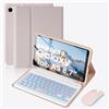 SOPPY Custodia con tastiera retroilluminata con mouse per Samsung Tab A9 da 8,7 pollici/Galaxy Tab A11 8,7 pollici 2025, layout UK, custodia magnetica sottile con tastiera wireless staccabile per