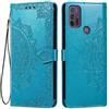 HONLEN Custodia per Motorola Moto g10 / G20 / G30 Cover, (6.5 Inches) Premium PU Pelle Wallet Magnetica Flip Case con Stampata Mandala, 3 Slot Schede, Stand Cover